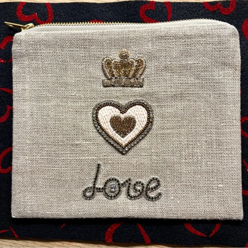 LOVE Makeup/accessories linen bag